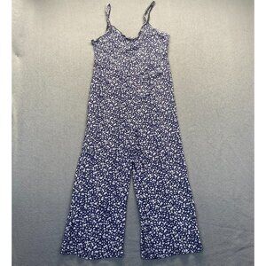 Cotton On Jumpsuit Womens Size XL Blue Floral Romper Spaghetti Straps,Zipper